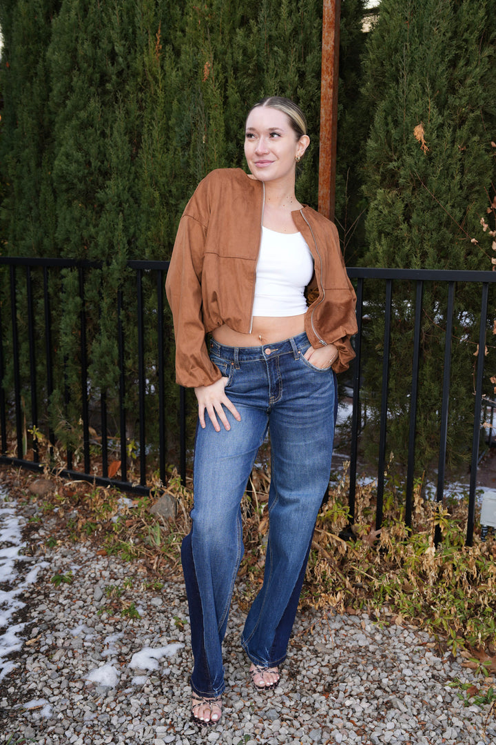 AMALITA SUEDE BOMBER JACKET