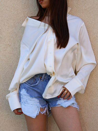 SELENE SATIN BUTTON UP
