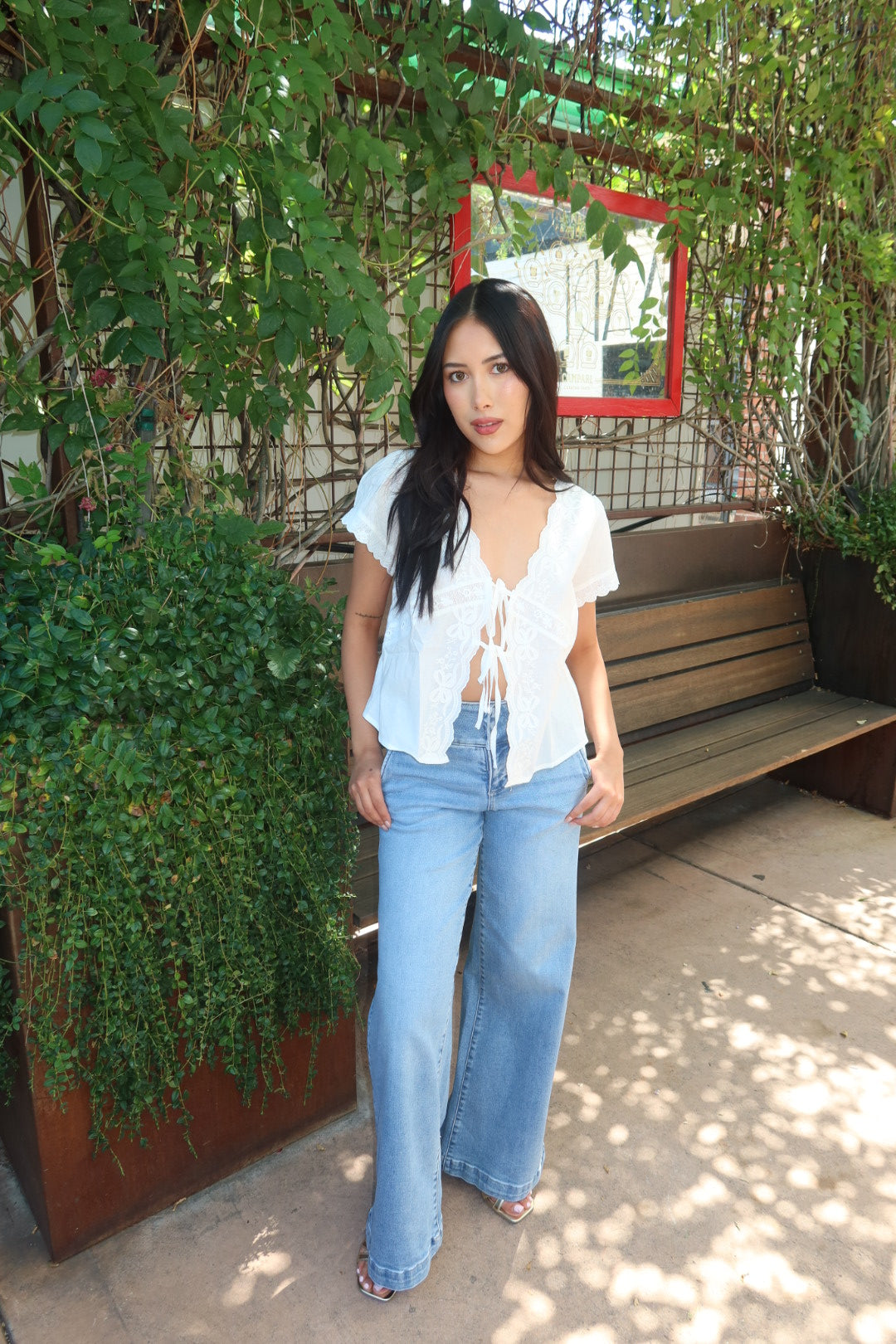 The Risen Wide Waistband Wide Leg Jean — Light Wash