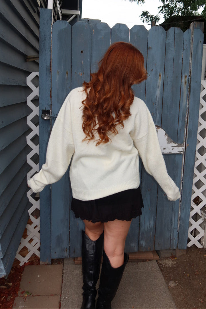 Touchdown Pup Oversized Knit Sweater