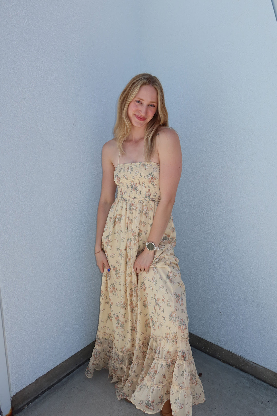 Jones Floral Smocked Maxi Dress