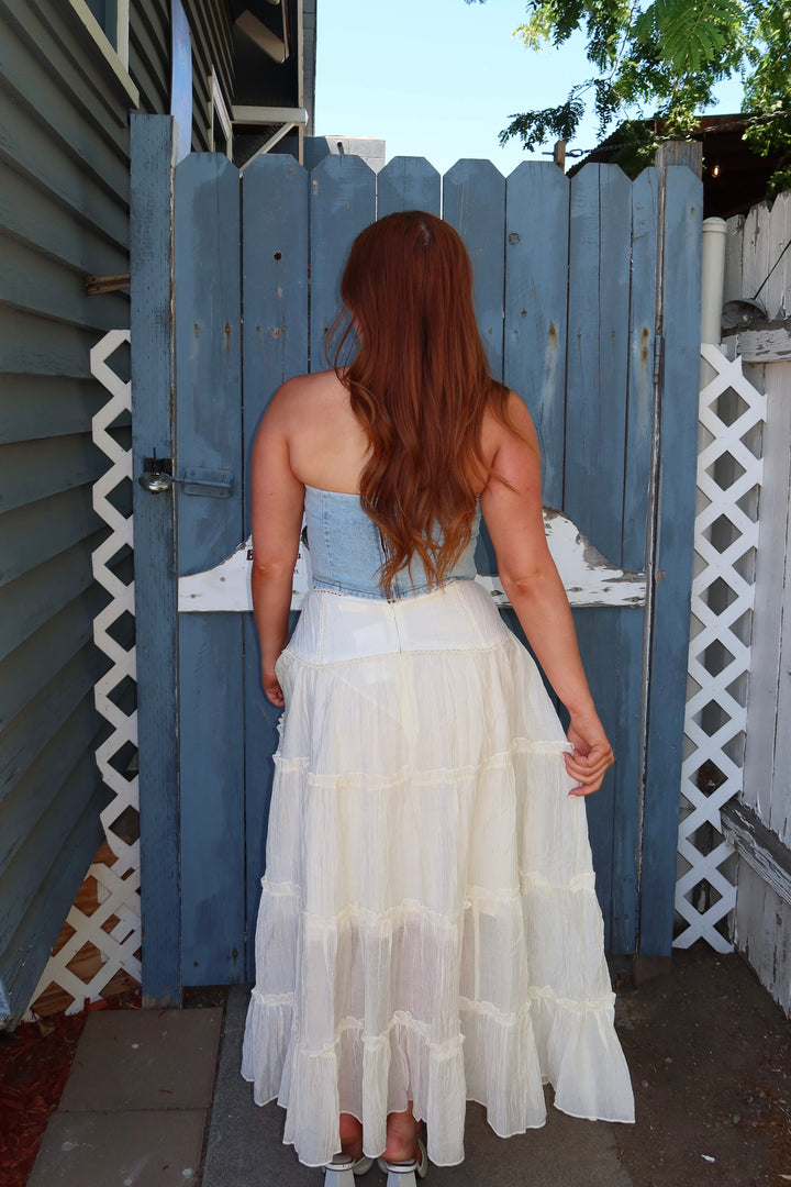 The Reverie Tiered Maxi Skirt — Cream