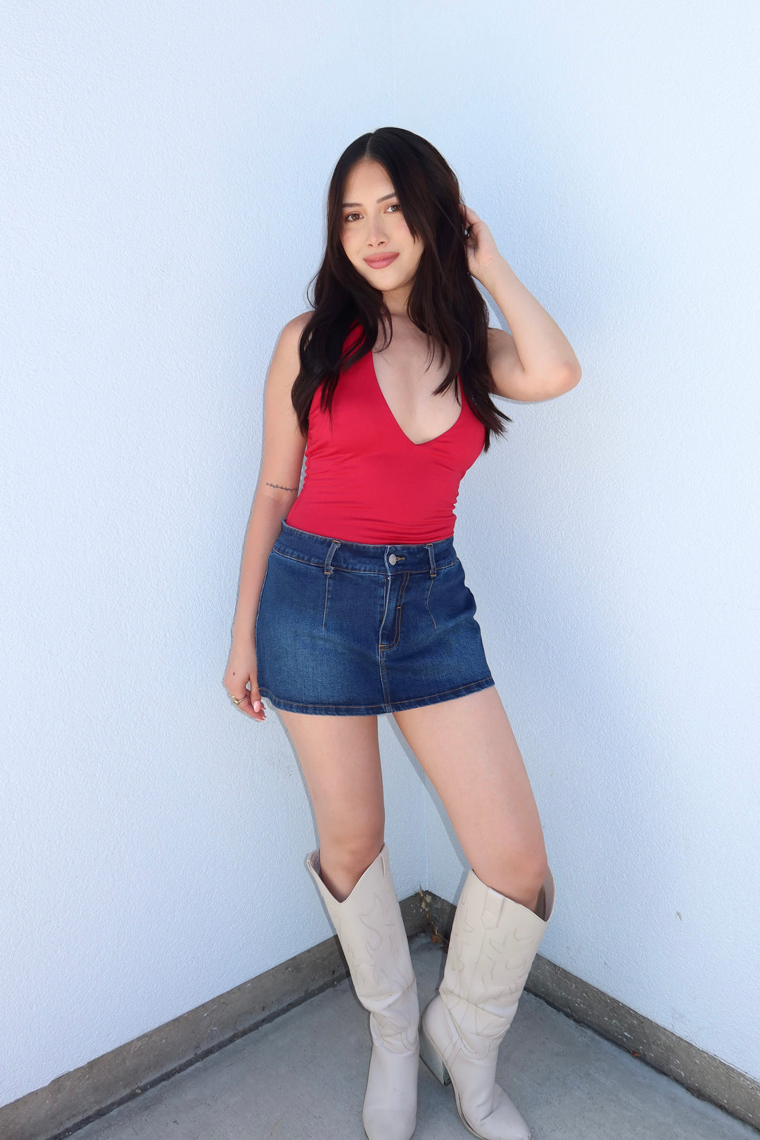 The Siren Halter Bodysuit - Red