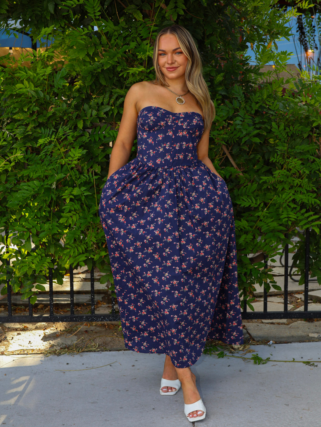 CAMELLIA FLORAL TUBE MAXI DRESS