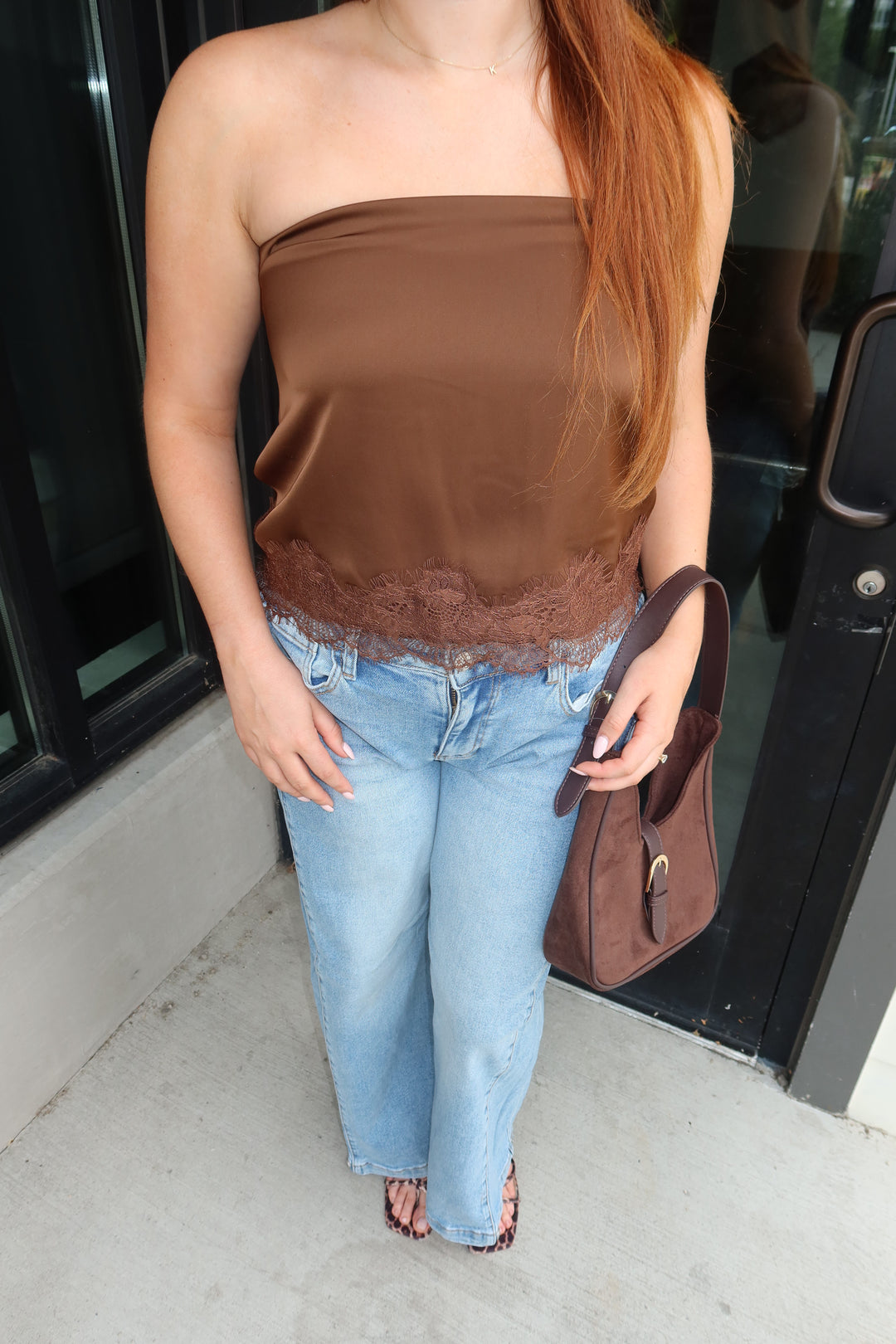 The Darla Lace Tube Top — Chocolate