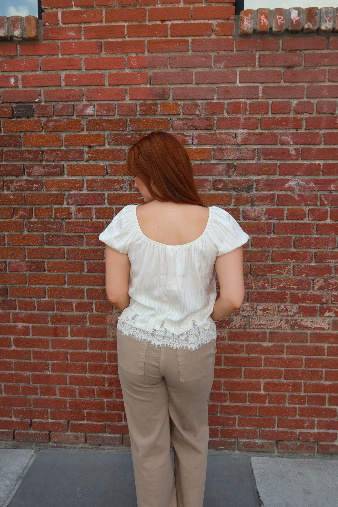 Primrose Puff Sleeve Tie Top — Cream