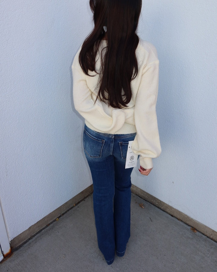 Rylie V-Neck Sweater - Cream