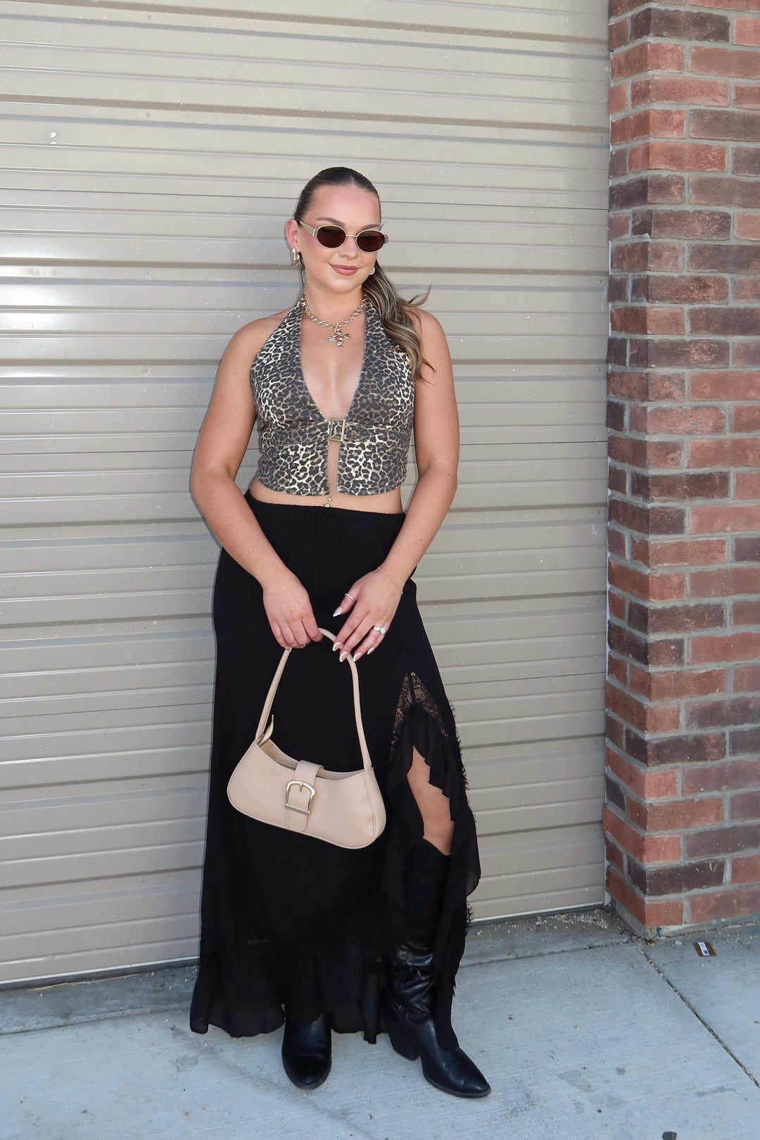 WILD SIDE LEOPARD HALTER TOP