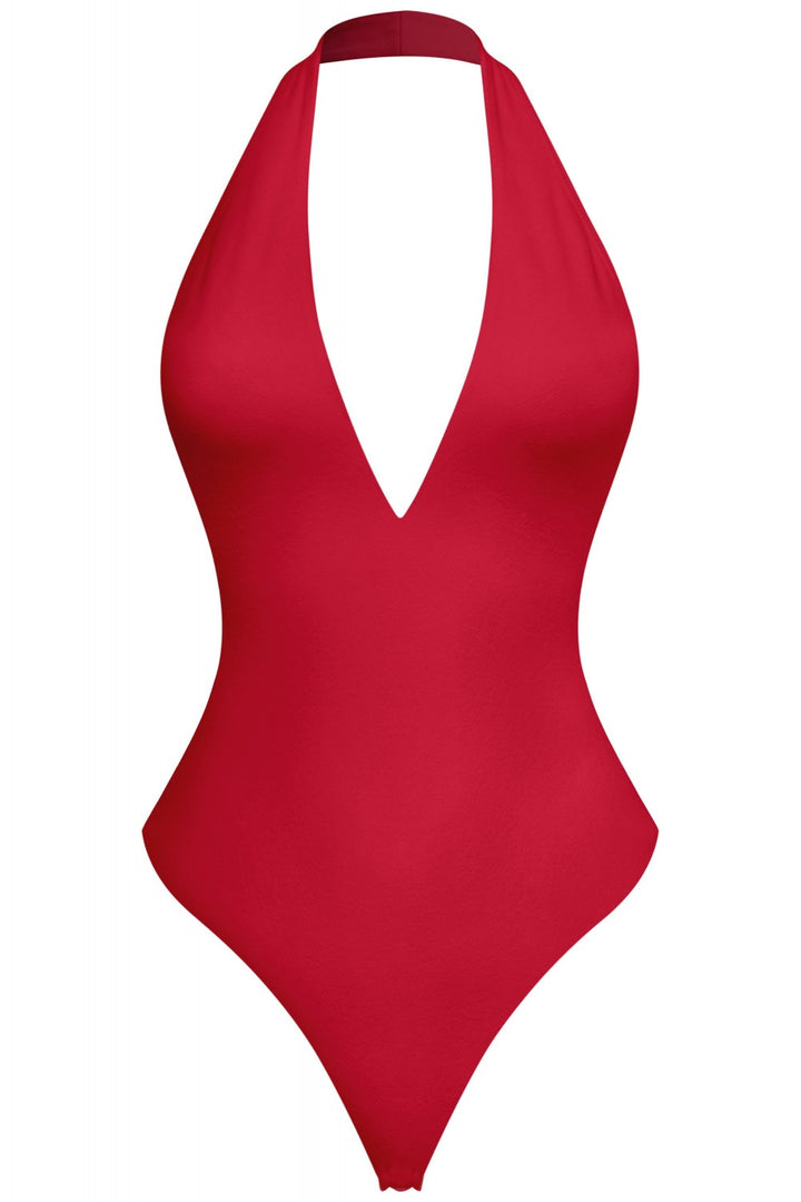 The Siren Halter Bodysuit - Red