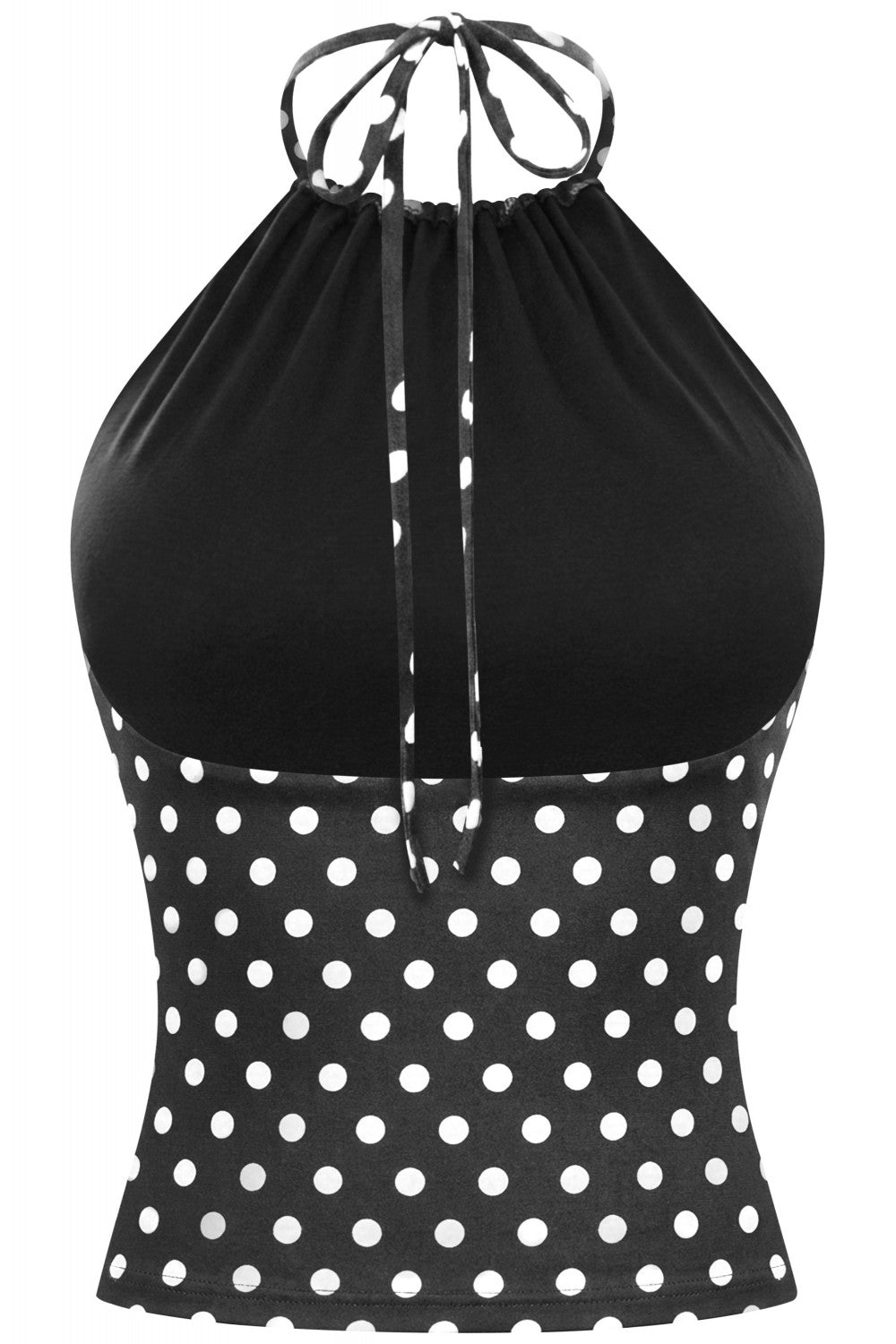 Coco Polka Dot Halter Top - Black