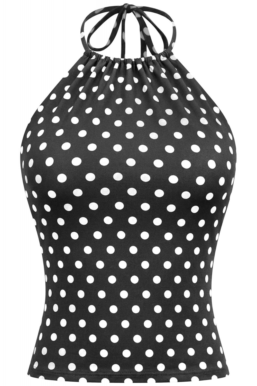 Coco Polka Dot Halter Top - Black