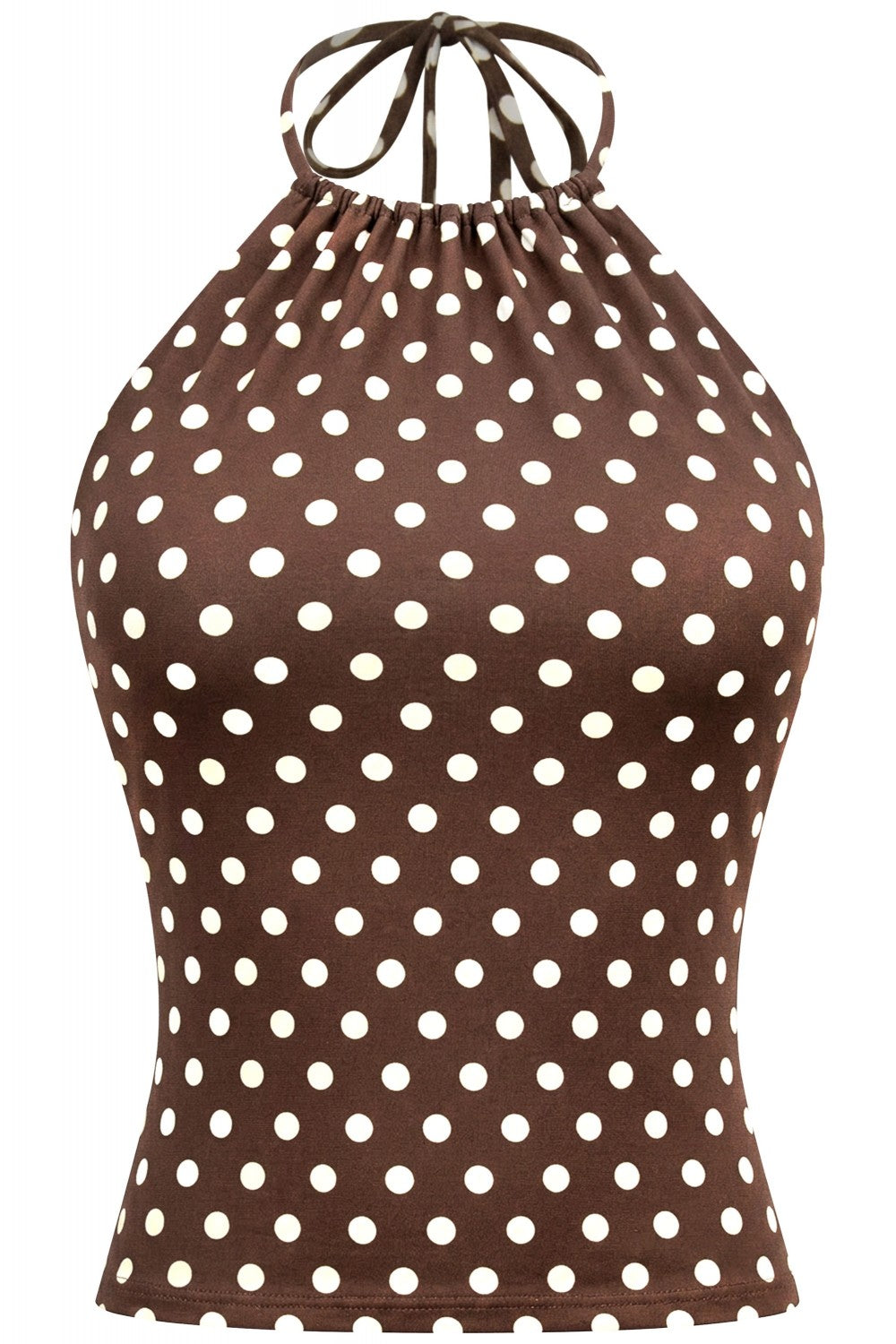 Coco Polka Dot Halter Top - Brown