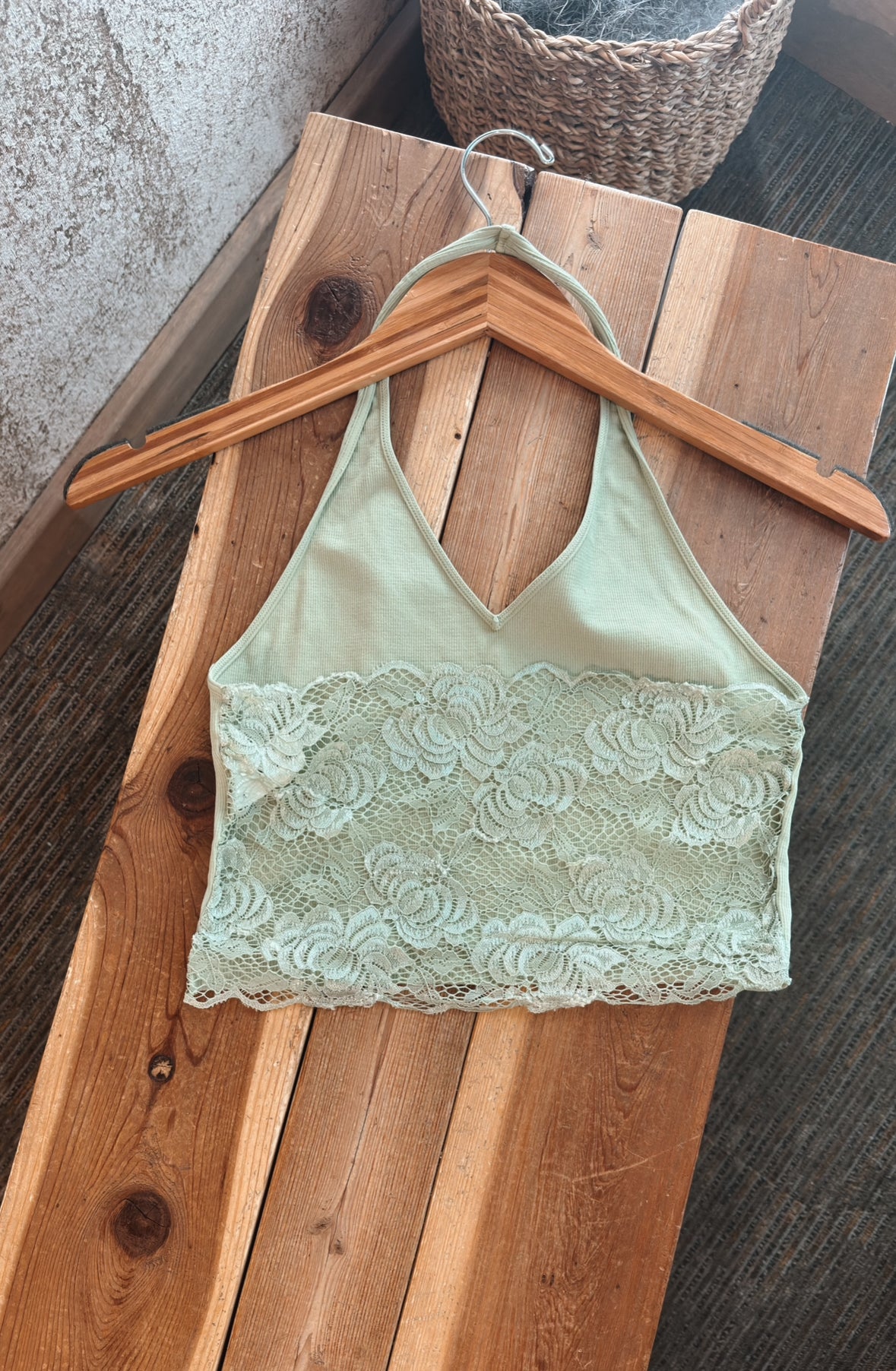 LACE BACK HALTER TANK