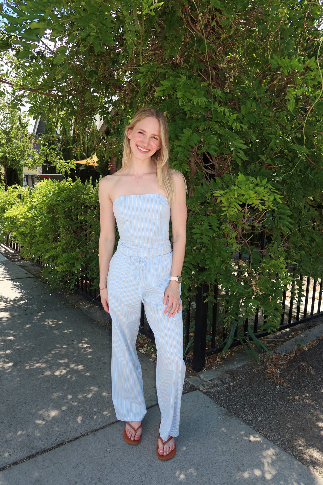 The Pinstripe Wide-Leg Pant