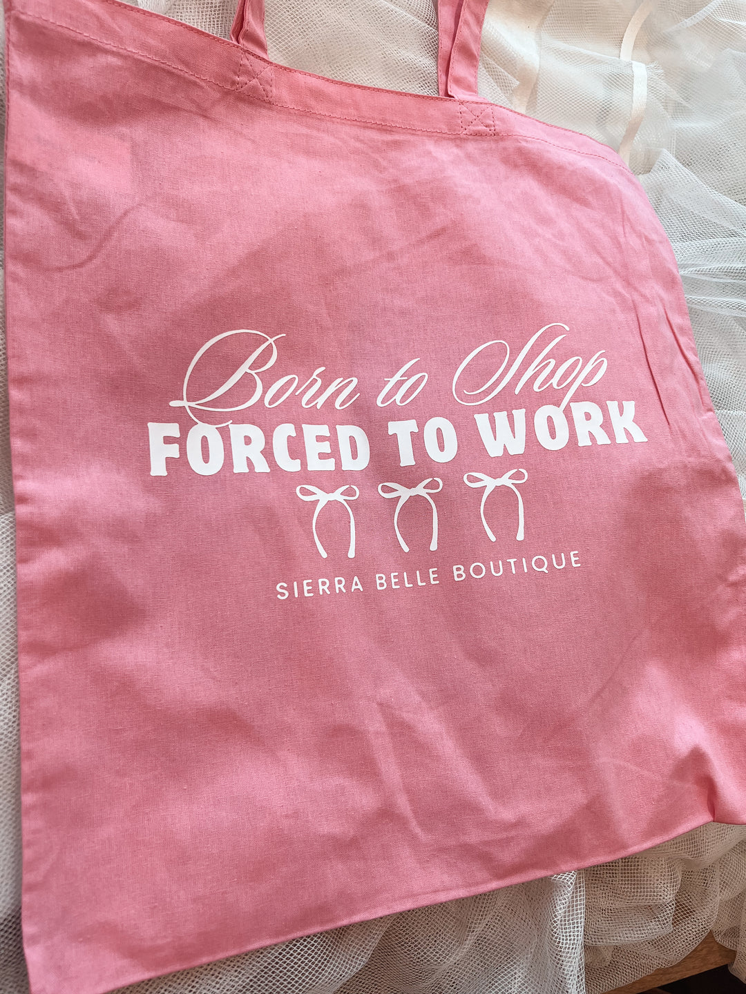 BORN TO SHOP TOTE BAG