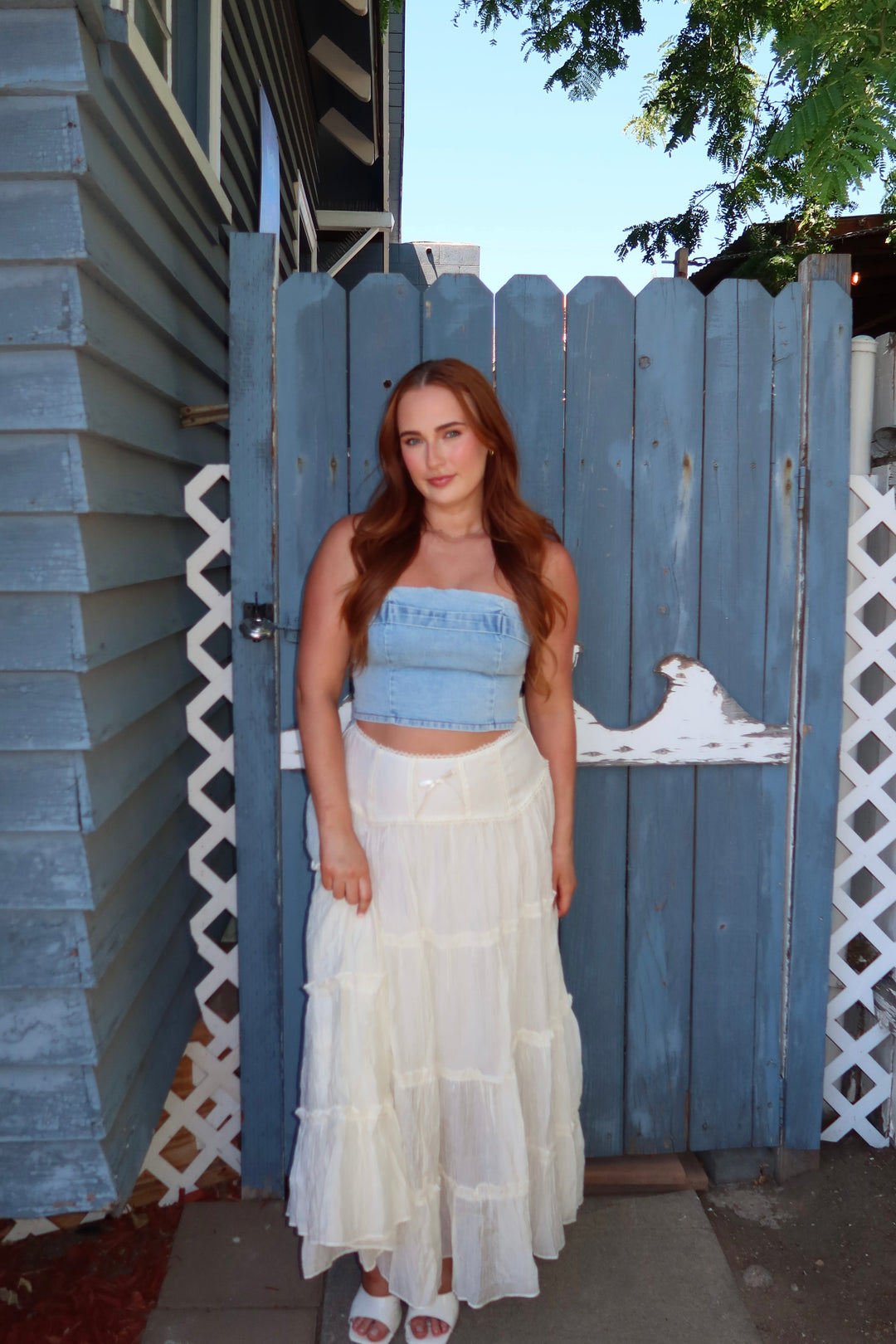 The Reverie Tiered Maxi Skirt — Cream
