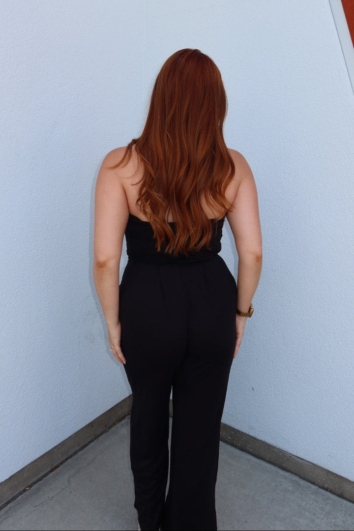 The Raven Strapless Palazzo Jumpsuit