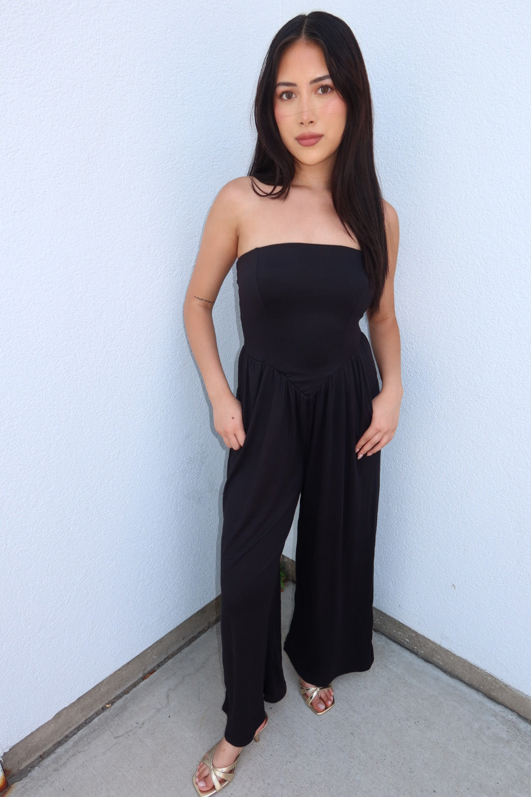 The Jet V-Drop Palazzo Jumpsuit