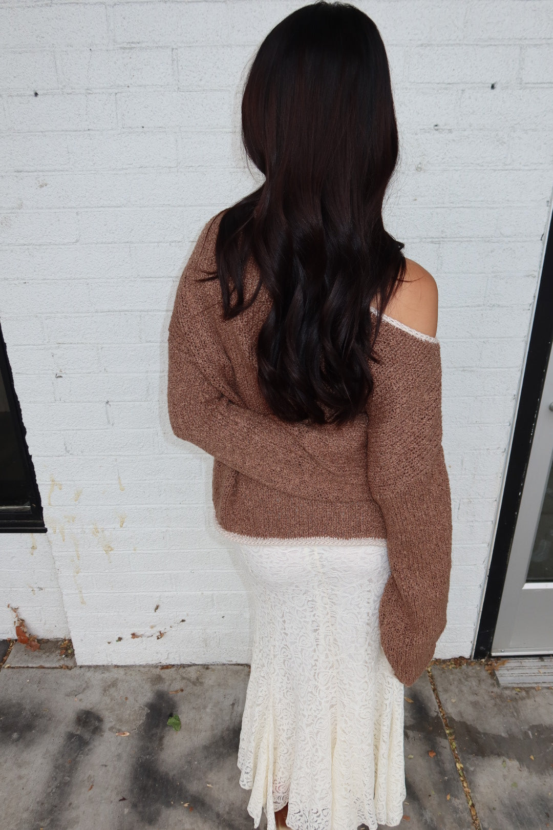 Bridie Boat Neck Knit Sweater — Mocha