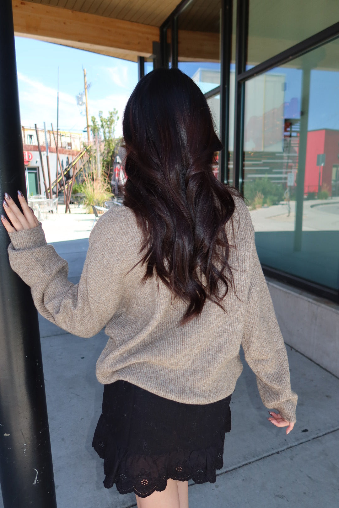 Hudson Ribbed Cardigan- Taupe