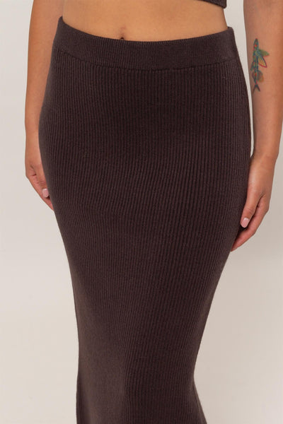 ESPRESSO KNIT MIDI SKIRT