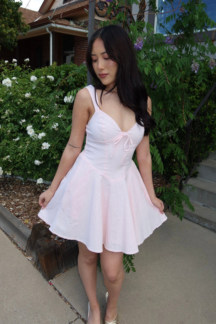 Blush Fit & Flare Sweetheart Mini Dress