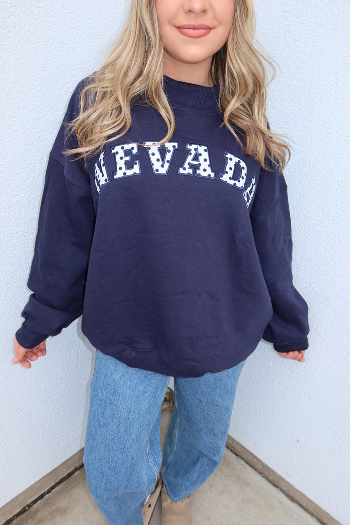 NEVADA MOCKNECK SWEATSHIRT - NAVY