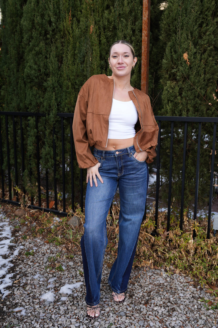 AMALITA SUEDE BOMBER JACKET