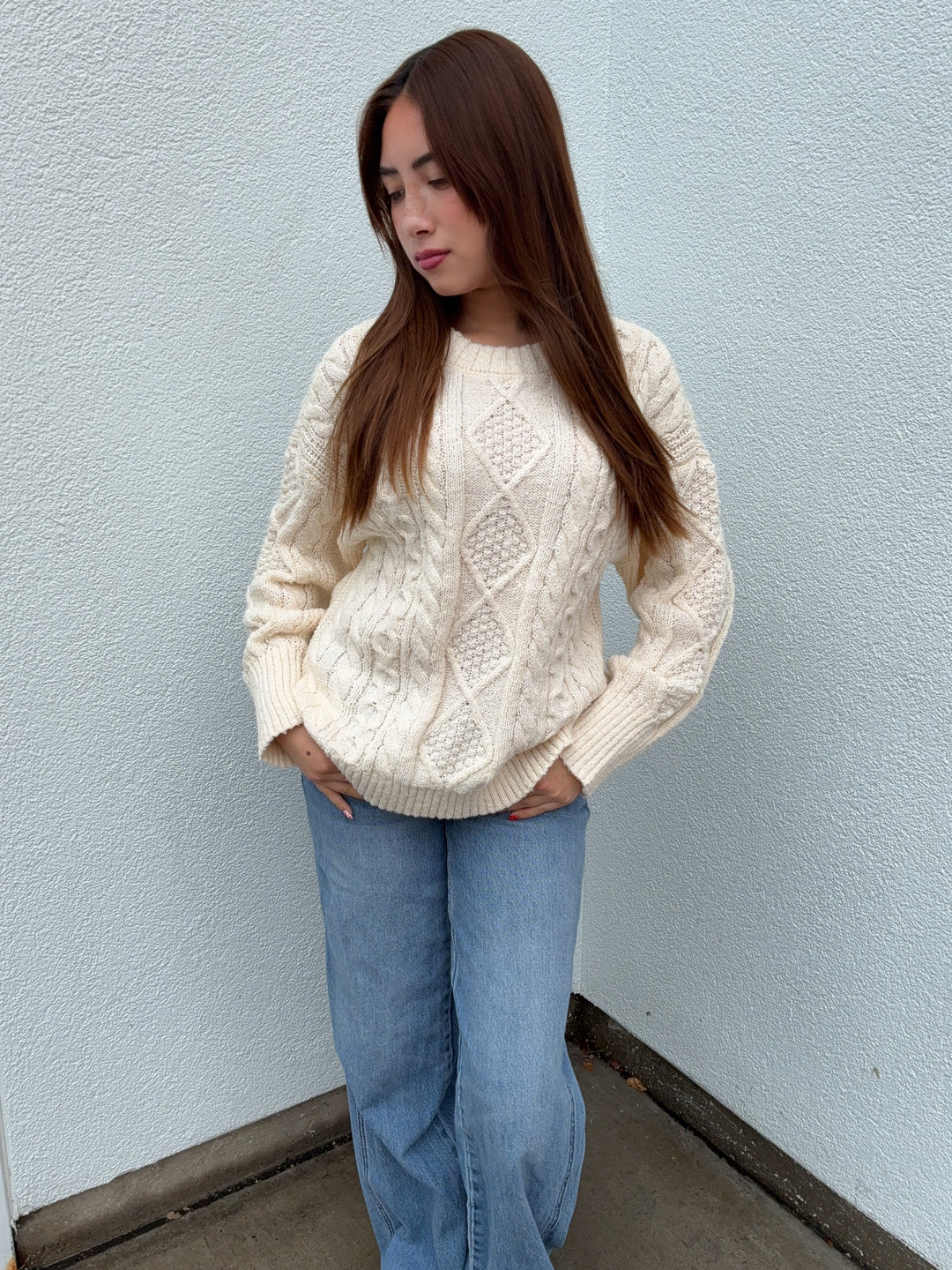 CANELLA CABLE KNIT SWEATER