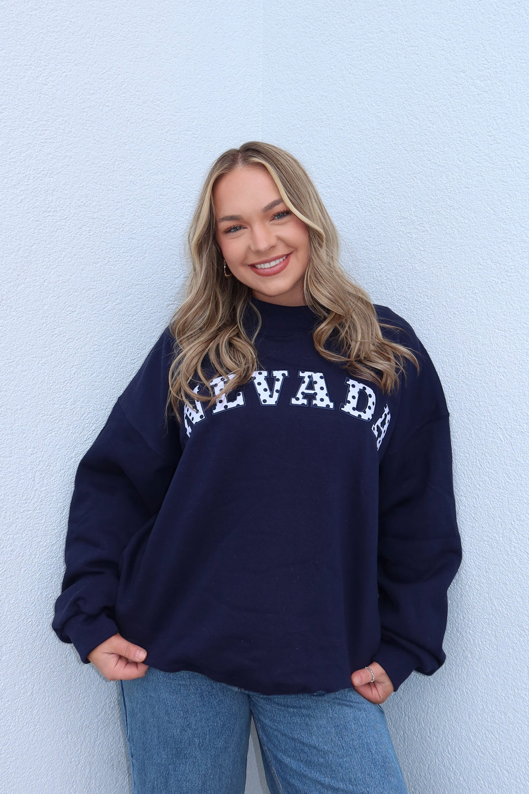 NEVADA MOCKNECK SWEATSHIRT - NAVY
