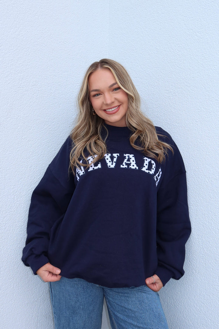 NEVADA MOCKNECK SWEATSHIRT - NAVY