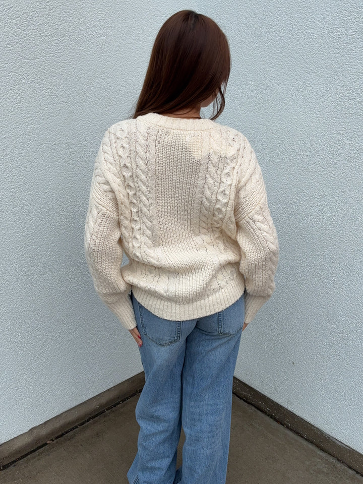 CANELLA CABLE KNIT SWEATER