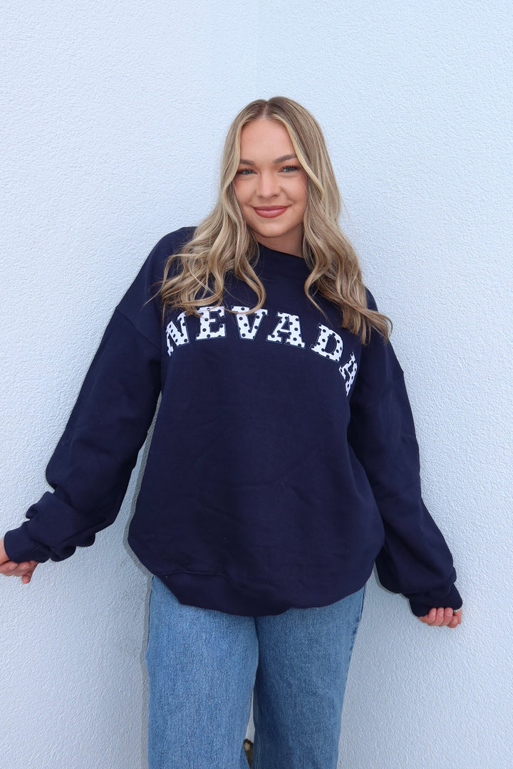 NEVADA MOCKNECK SWEATSHIRT - NAVY