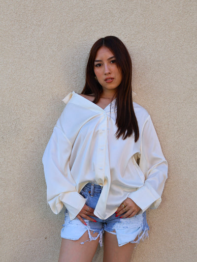 SELENE SATIN BUTTON UP