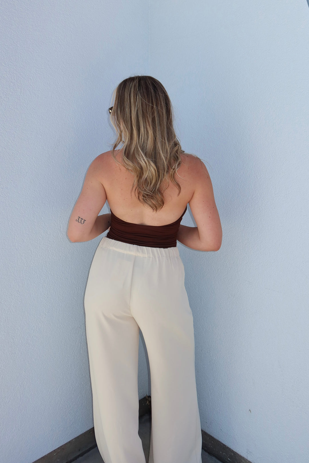 The Siren Halter Bodysuit - Brown