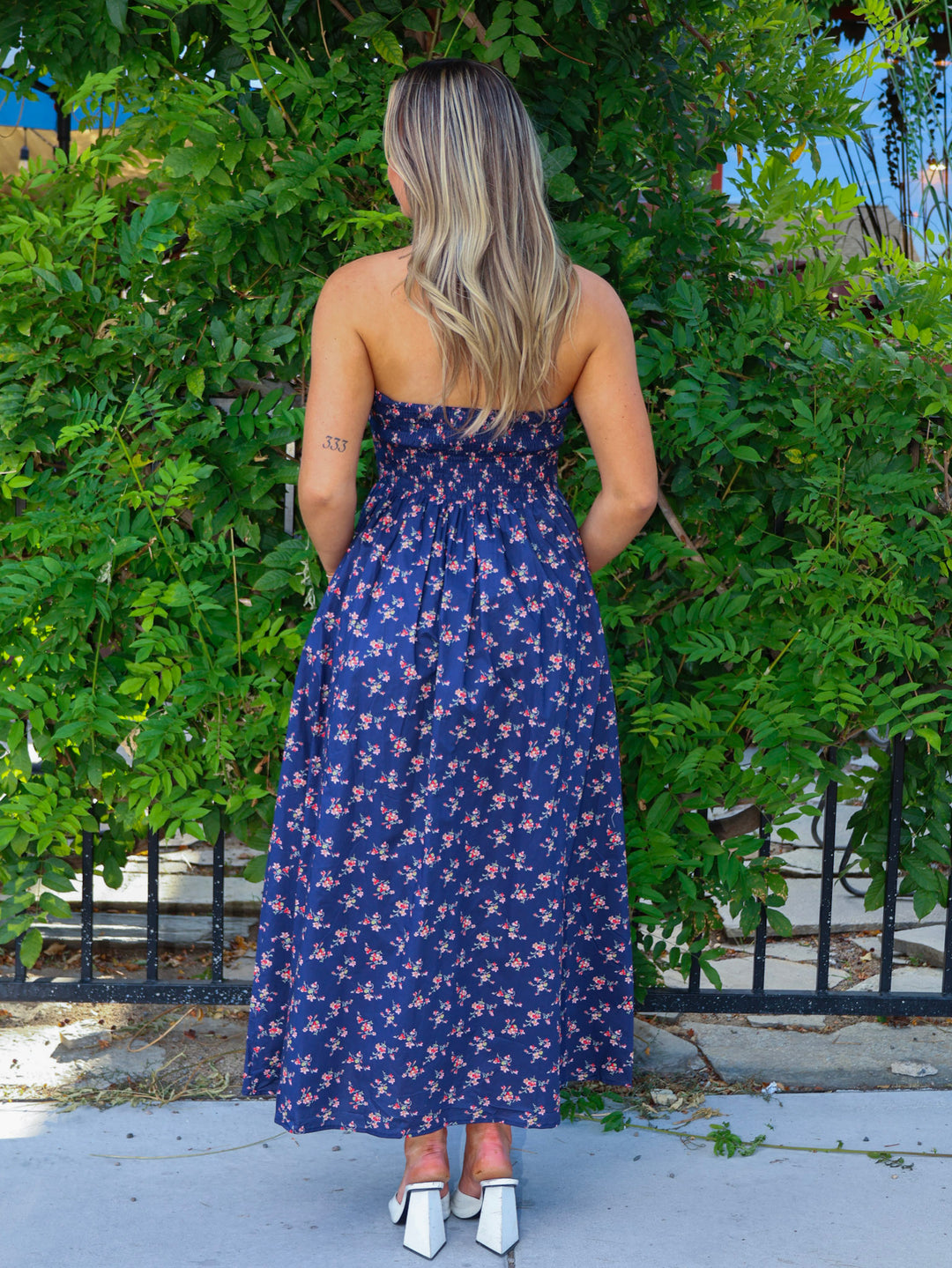 CAMELLIA FLORAL TUBE MAXI DRESS