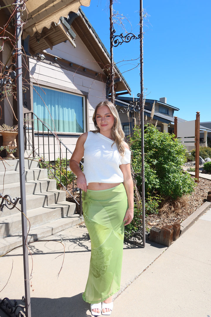 Bare Shoulder Knit Top - Cream