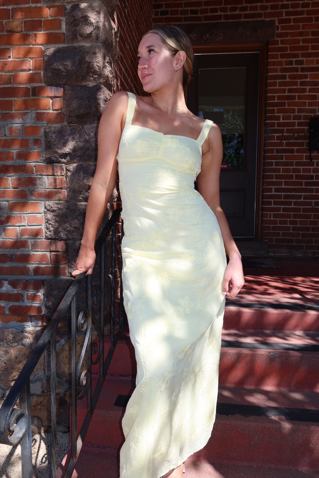 SUNSHINE EMBROIDERED MAXI DRESS