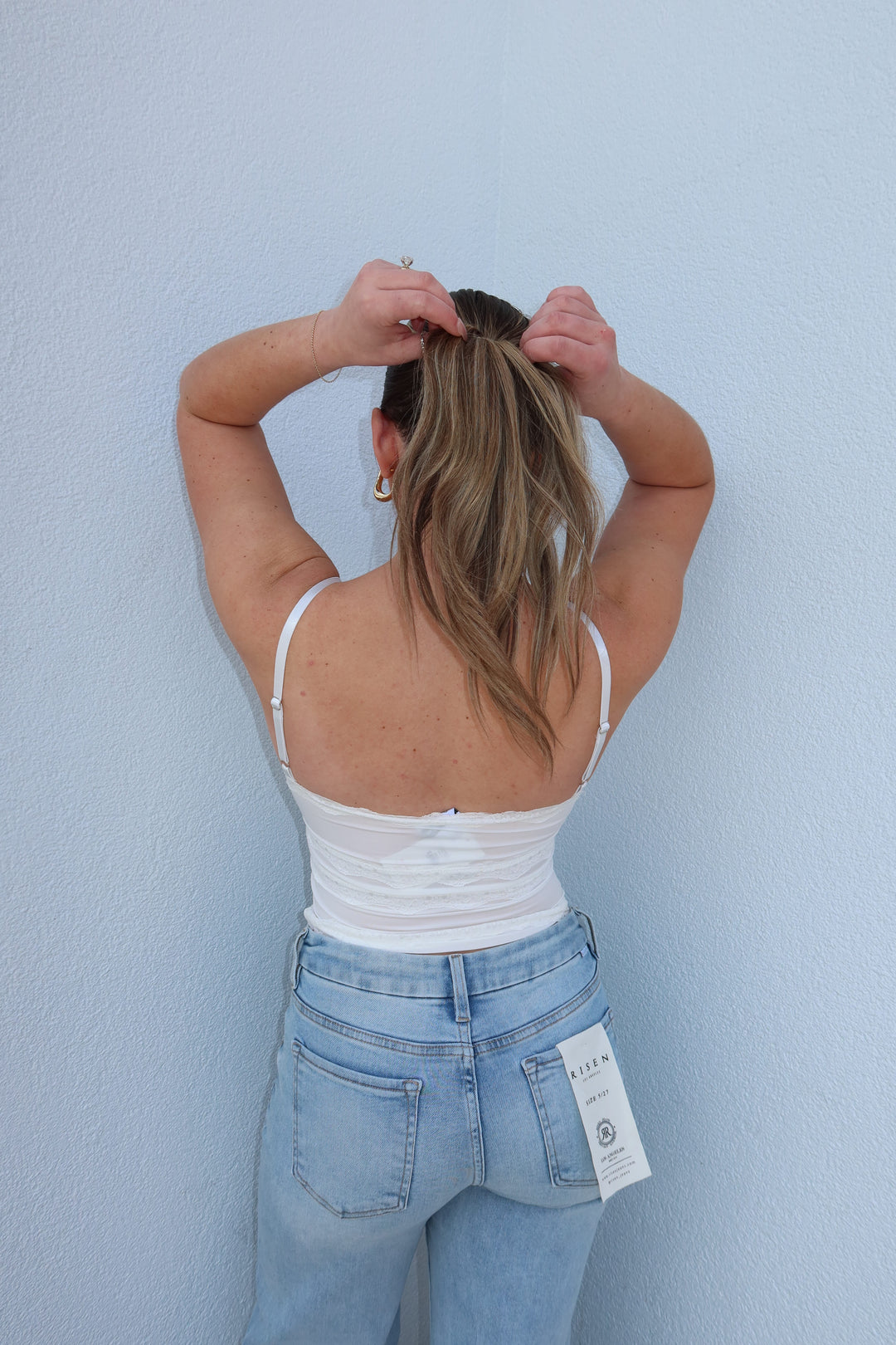 Sugar & Lace Cami Crop Top - White