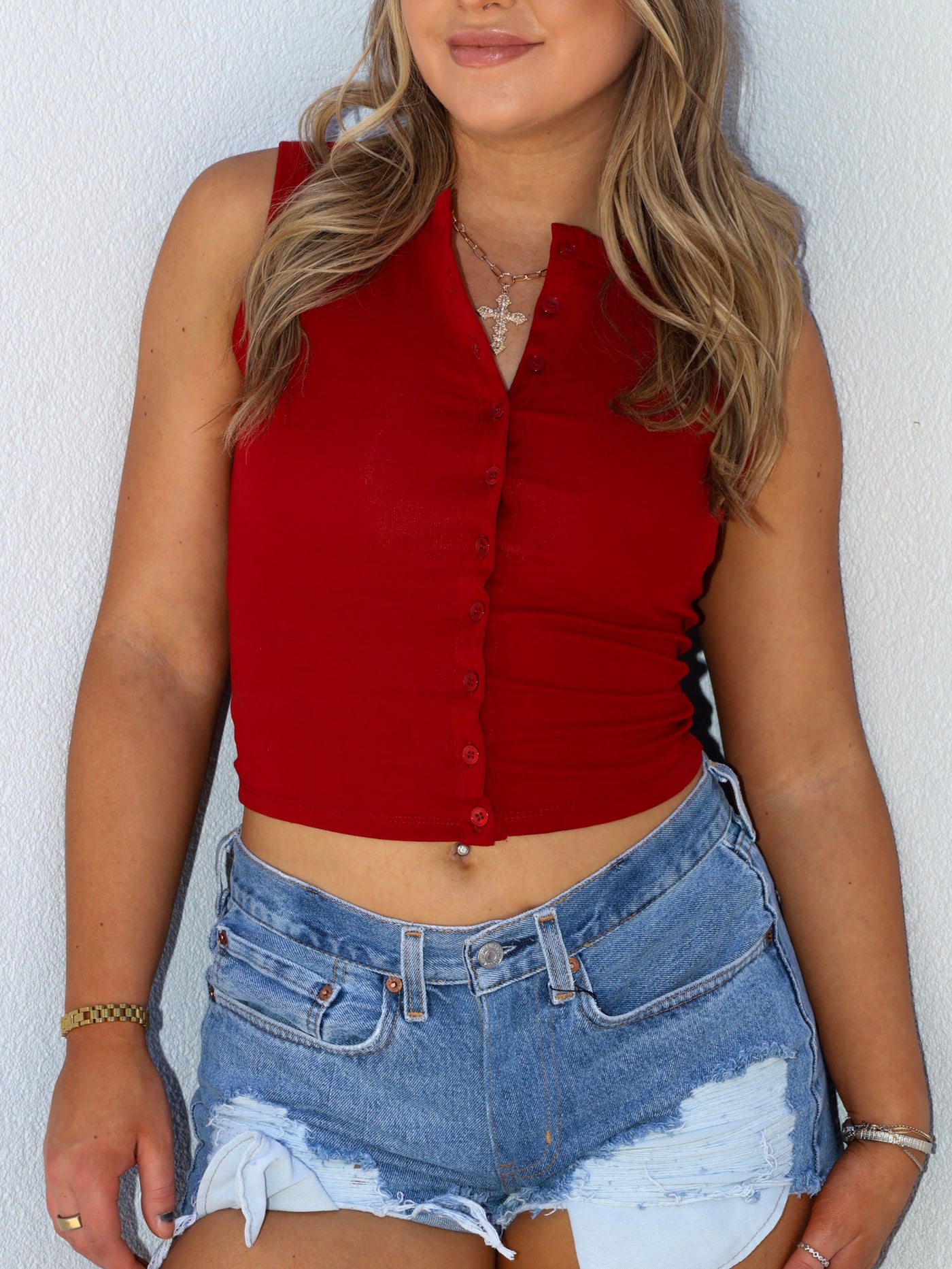 HARPER BUTTON UP TANK