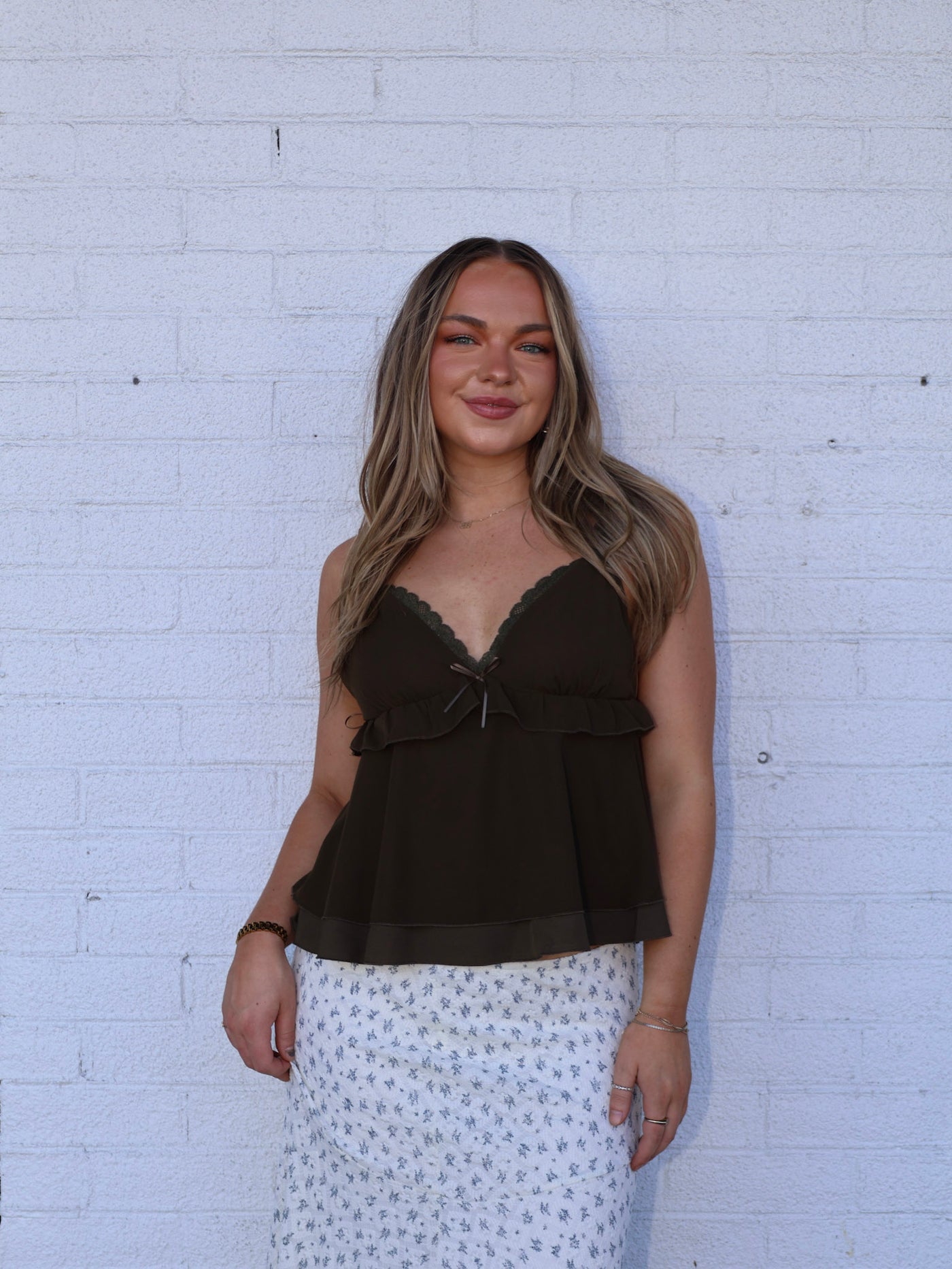 LUNA RUFFLE LACE CAMI