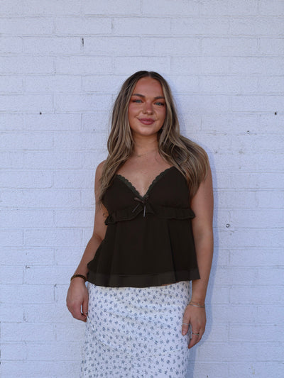 LUNA RUFFLE LACE CAMI