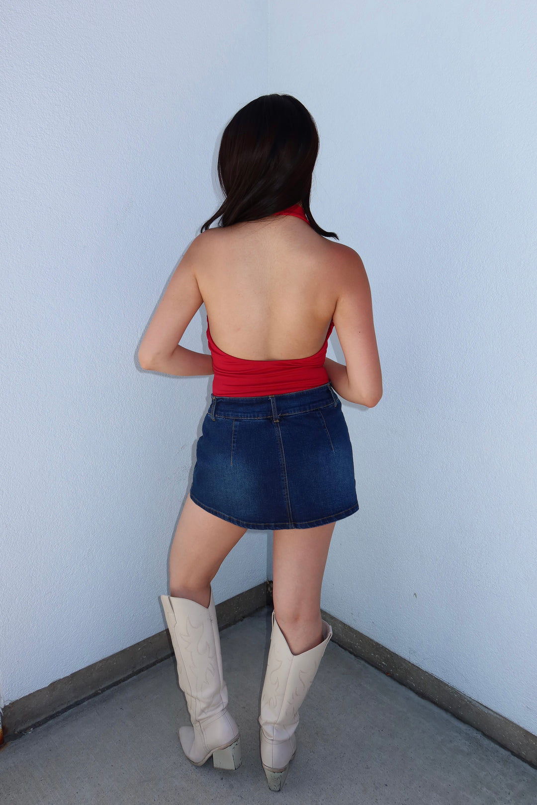 The Siren Halter Bodysuit - Red