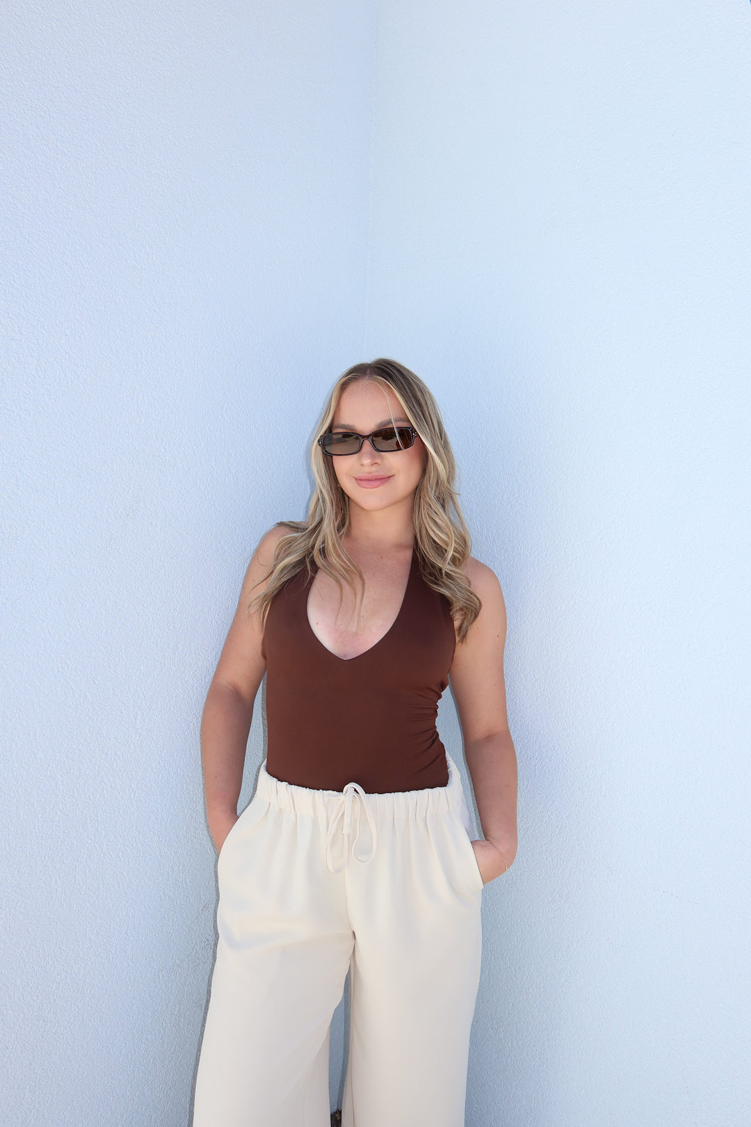 The Siren Halter Bodysuit - Brown