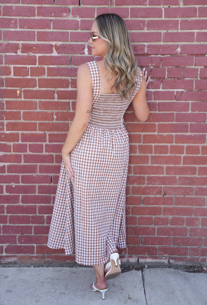 Sunday Picnic Gingham Midi Dress