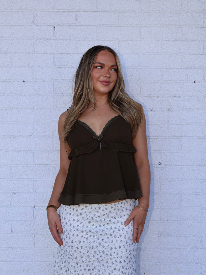 LUNA RUFFLE LACE CAMI
