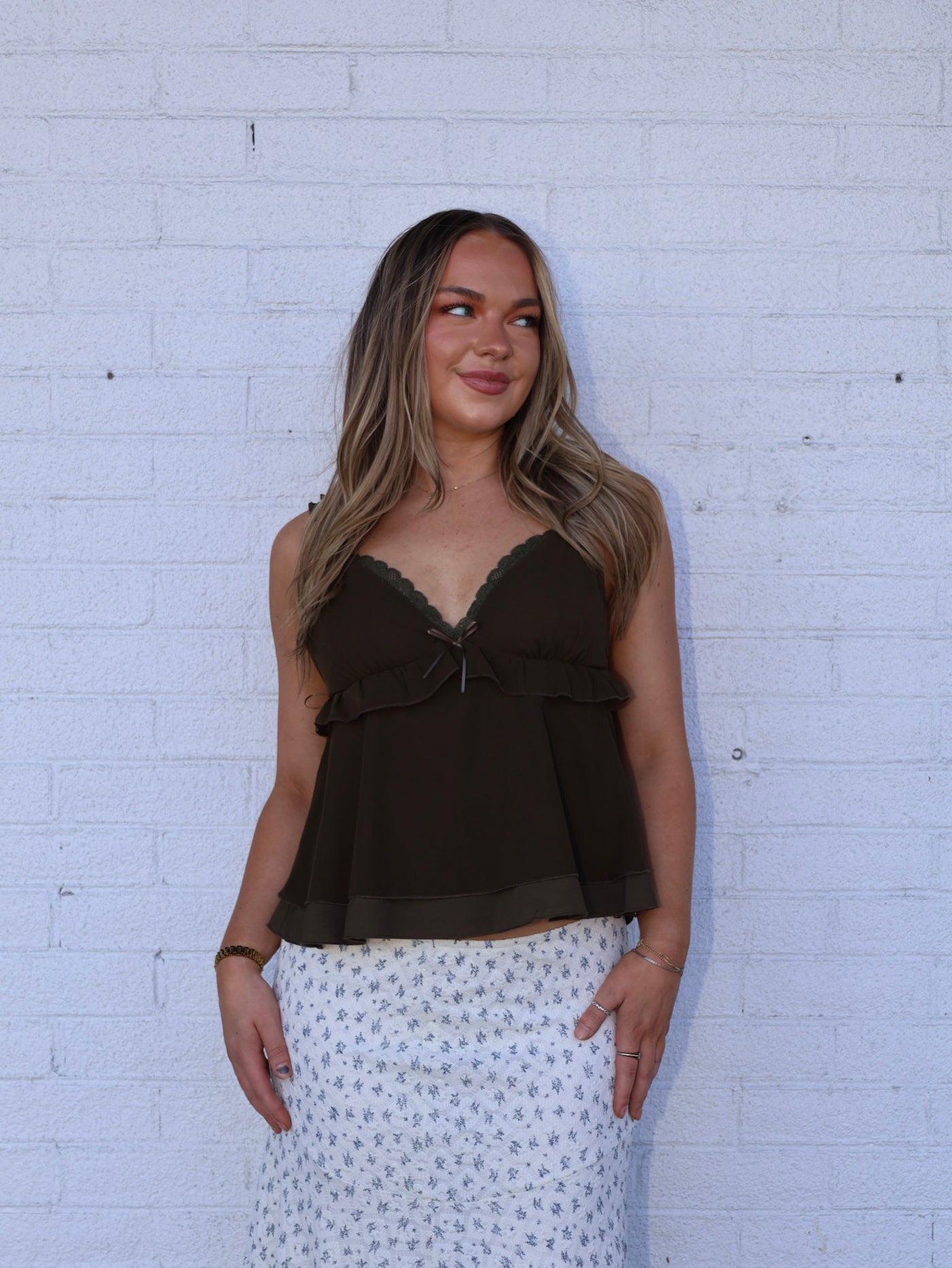 LUNA RUFFLE LACE CAMI