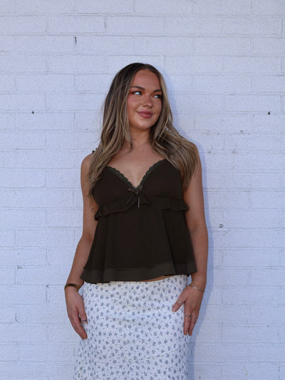 LUNA RUFFLE LACE CAMI