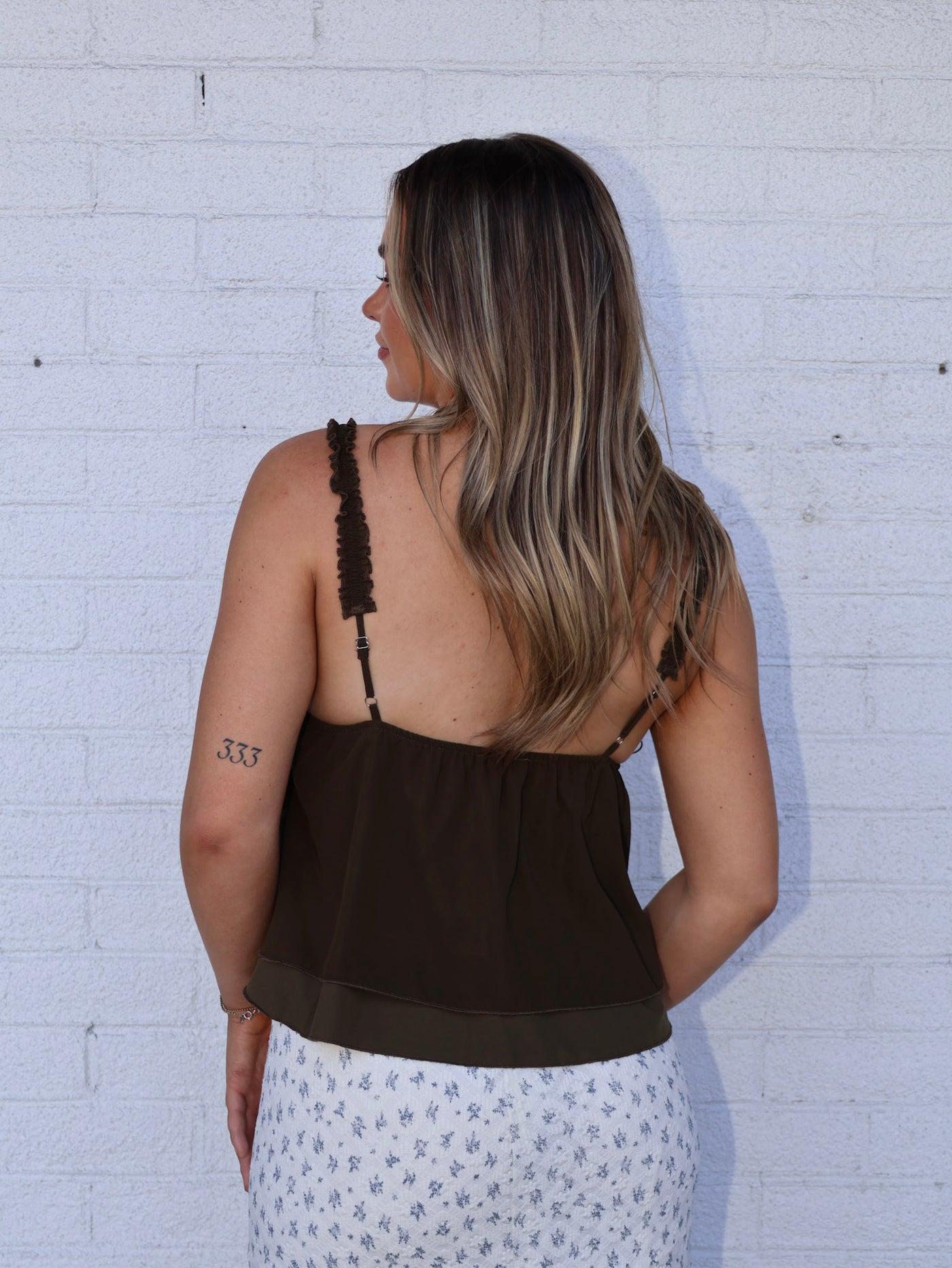 LUNA RUFFLE LACE CAMI