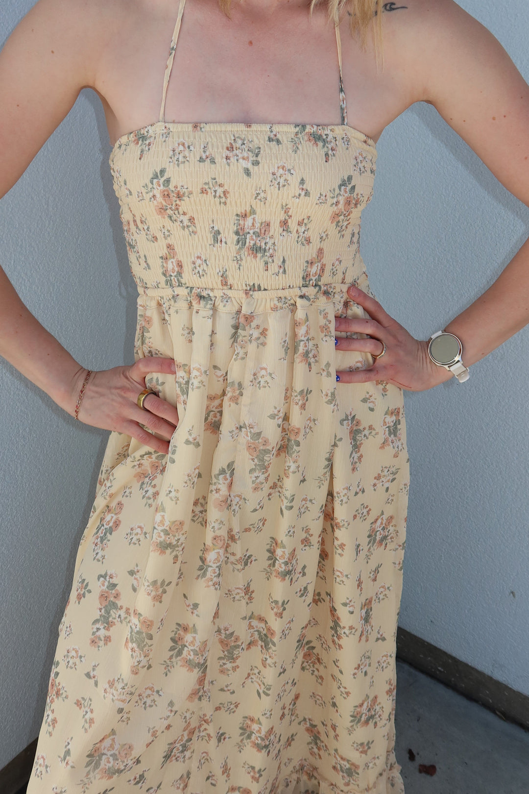 Jones Floral Smocked Maxi Dress